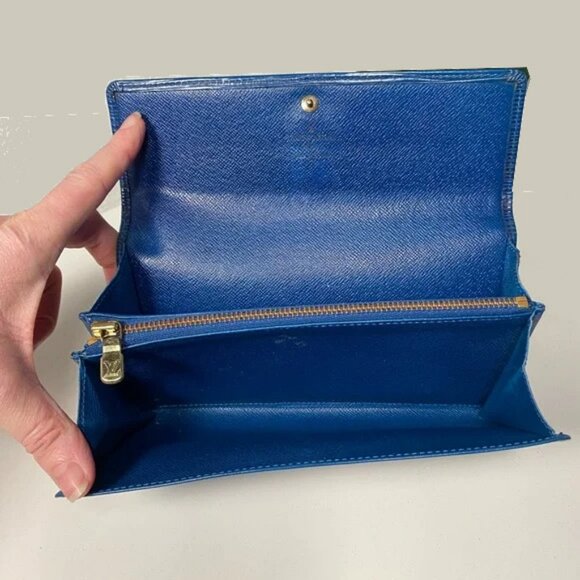 Louis Vuitton Epi Sarah Long Wallet Toledo Blue Pre-owned - Picture 4 of 12